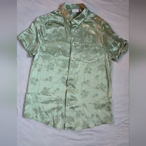 ASOS Men's Satin Floral Button-Down Shirt